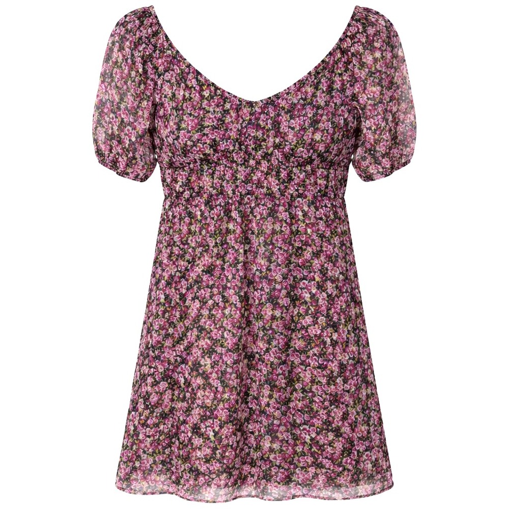 Vintage J Crew Floral Silk Mini Dress Women M Purple Pink Flowy Cottagecore
